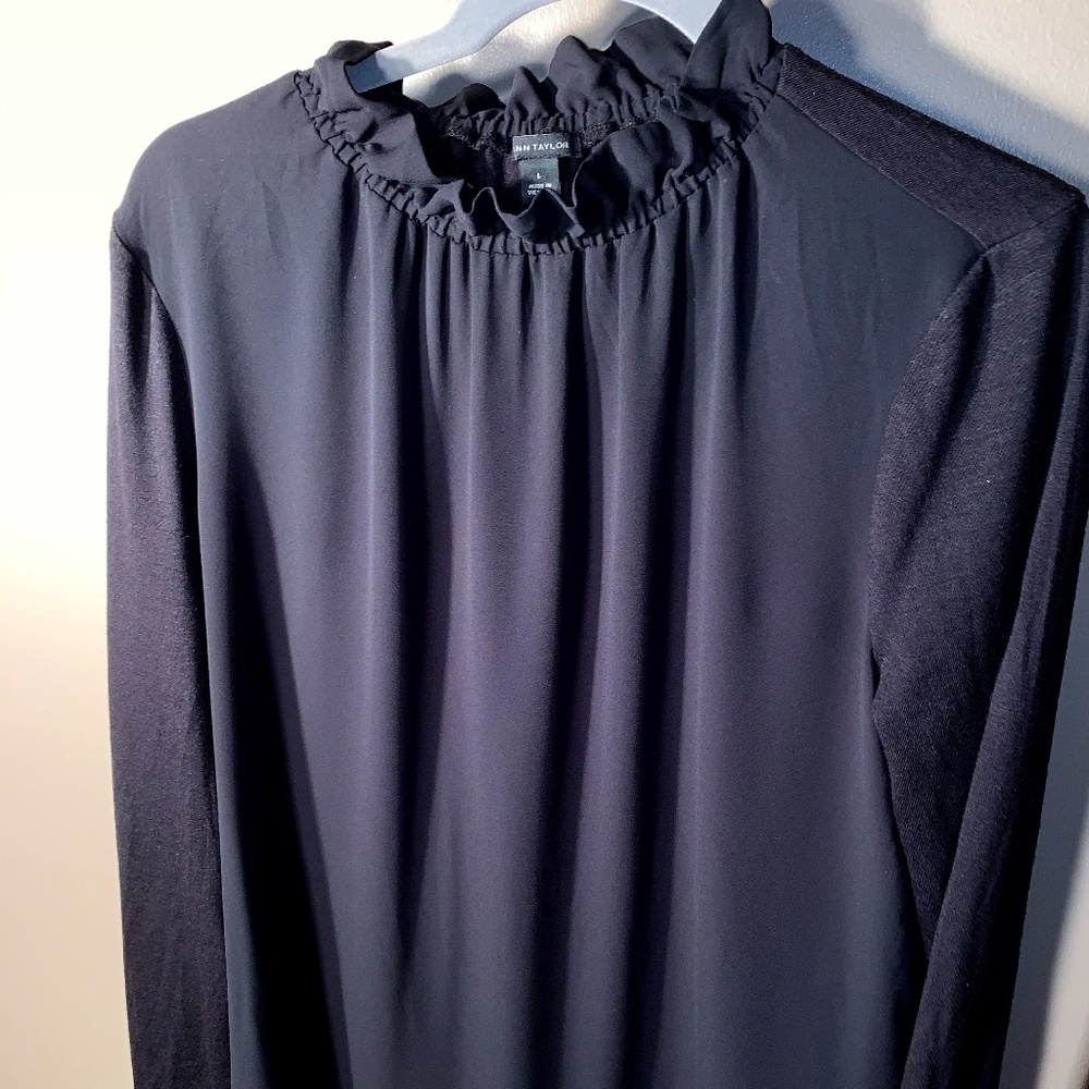 Ann Taylor mixed media blouse